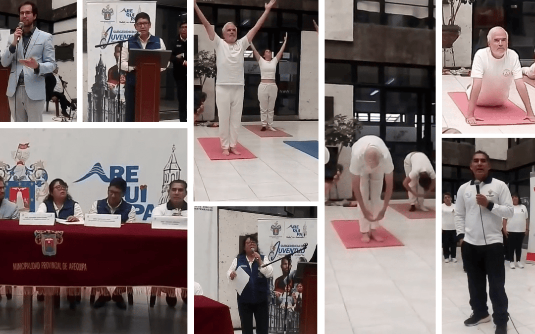 «Yoga al Parque en Arequipa» Conferencia de Prensa del Lanzamiento del Programa Parques Biosaludables de la Municipalidad Provincial.